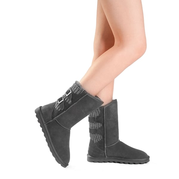 Dream Pairs [FuzzyChic Buckle] Fur Lined Non Slip Winter Boots