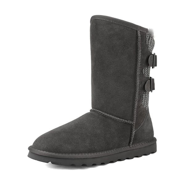dream pairs [FuzzyChic Buckle] Fur Lined Non Slip Winter Boots