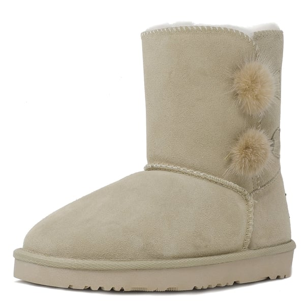 dream pairs [FuzzyChic Kid's Lolly] Sheepskin Fur Kids Boots