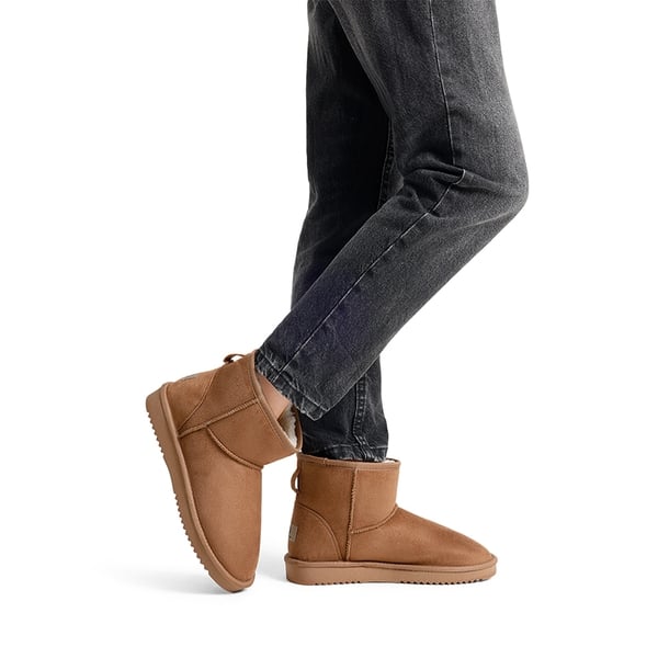 Dream Pairs [FuzzyClassic I Low Boot] Faux Fur Lined Suede Snow Boots