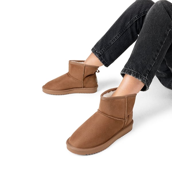 Dream Pairs [FuzzyClassic I Low Boot] Faux Fur Lined Suede Snow Boots