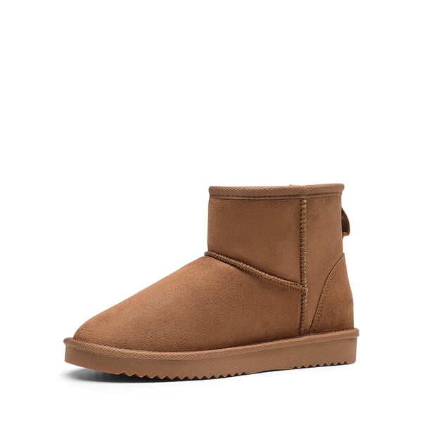 dream pairs [FuzzyClassic I Low Boot] Faux Fur Lined Suede Snow Boots