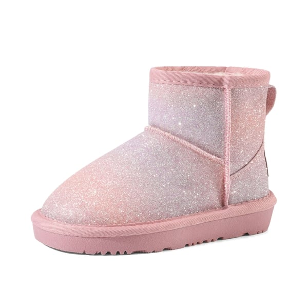 dream pairs [FuzzyClassic Kid's Low Boot] Kids Faux Fur-Lined Snow Boots