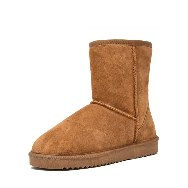 dream pairs [FuzzyClassic Mid Boot] Suede Mid Calf Snow Boots