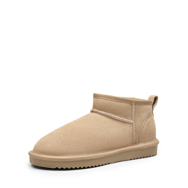 dream pairs [FuzzyClassic Mini Boot] Splash-Proof Slip-On Suede Snow Boots