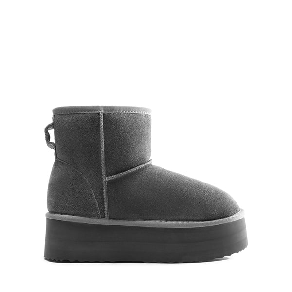 Dream Pairs [FuzzyClassic Platform Low Boot] Genuine Suede Snow Boots