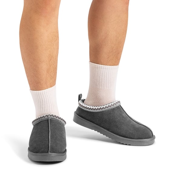 Dream Pairs [FuzzyEasy Men's Slip-on] Suede Fur Slippers