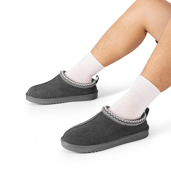 Dream Pairs [FuzzyEasy Men's Slip-on] Suede Fur Slippers