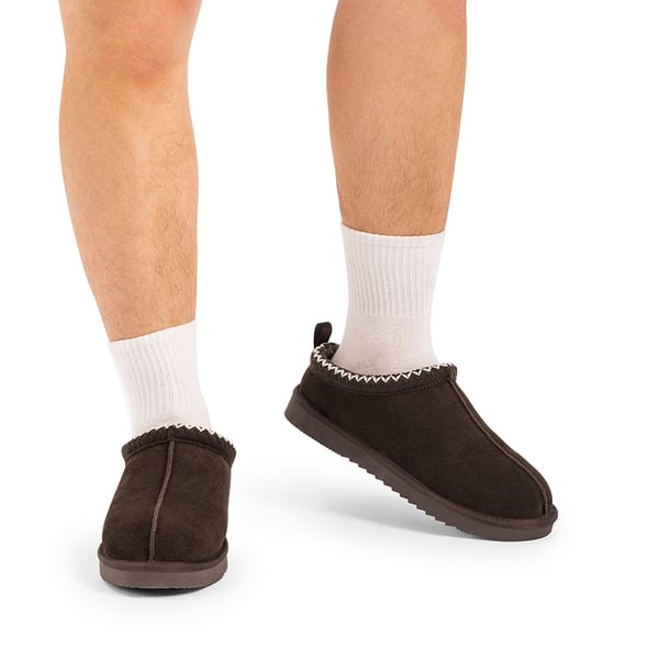 Dream Pairs [FuzzyEasy Men's Slip-on] Suede Fur Slippers