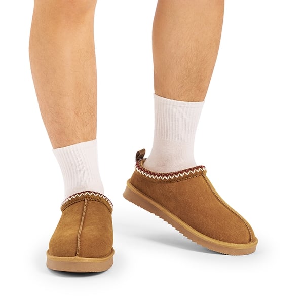 Dream Pairs [FuzzyEasy Men's Slip-on] Suede Fur Slippers