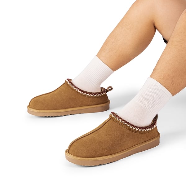 Dream Pairs [FuzzyEasy Men's Slip-on] Suede Fur Slippers