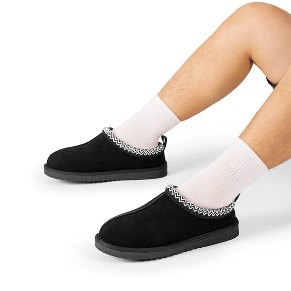 Dream Pairs [FuzzyEasy Men's Slip-on] Suede Fur Slippers