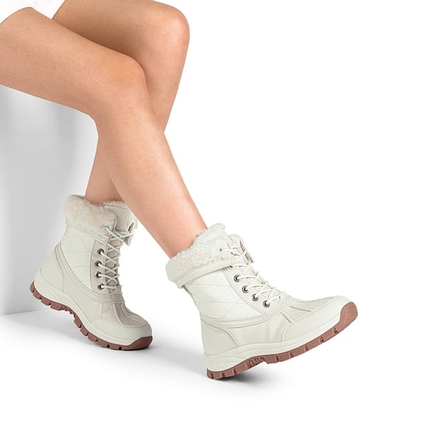 Dream Pairs [FuzzyGo Bold] Foldable Lace-Up Winter Snow Boots