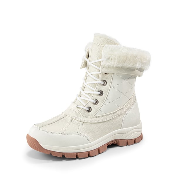 dream pairs [FuzzyGo Bold] Foldable Lace-Up Winter Snow Boots