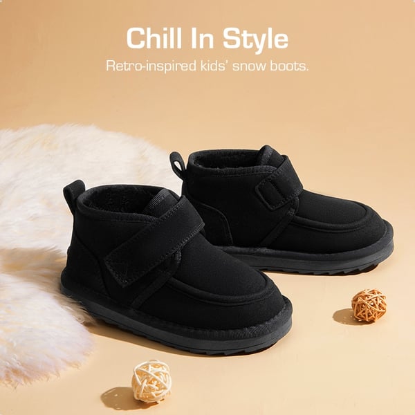 Dream Pairs [FuzzyGo Kid's Cozy Tap] Hook-And-Loop Snow Boots