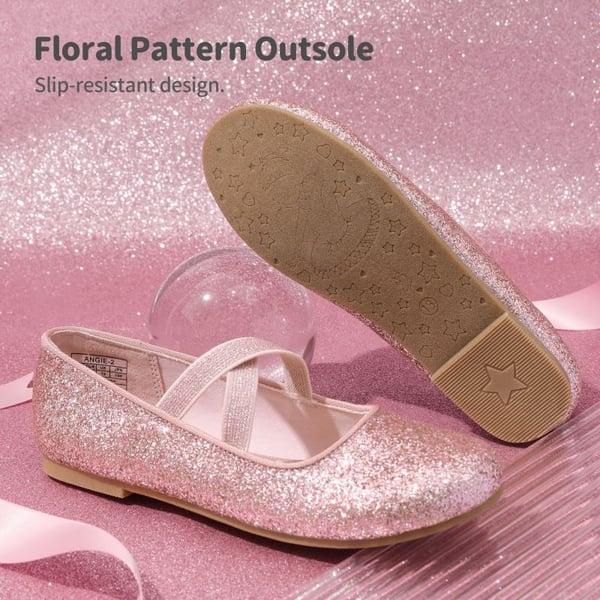 Dream Pairs Girl's Elastic Strap Rhinestone Ballerina Flats