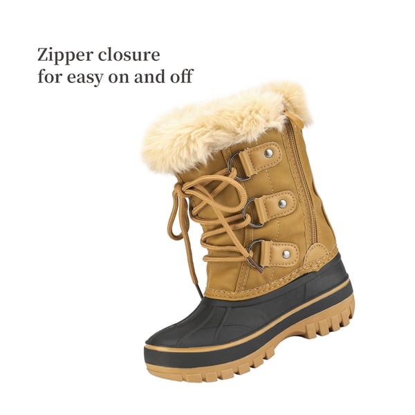 Dream Pairs Girls And Boys Fur Lined Winter Snow Boots