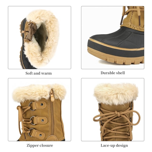 Dream Pairs Girls And Boys Fur Lined Winter Snow Boots