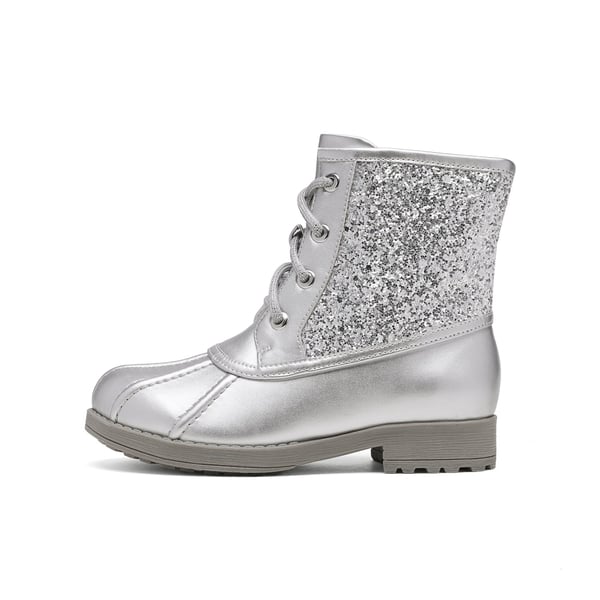Dream Pairs Girls Side Zipper Leather Glitter Boots