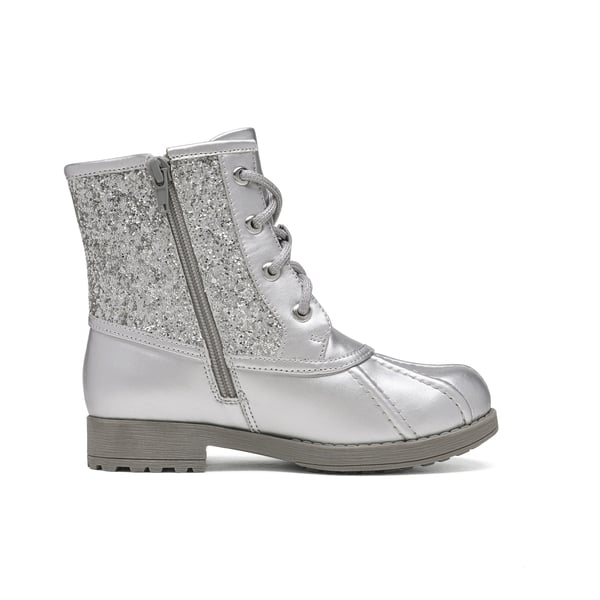 Dream Pairs Girls Side Zipper Leather Glitter Boots