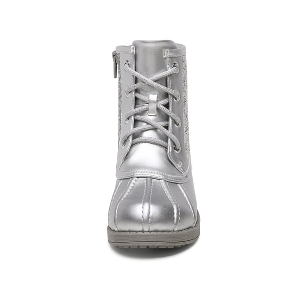 Dream Pairs Girls Side Zipper Leather Glitter Boots