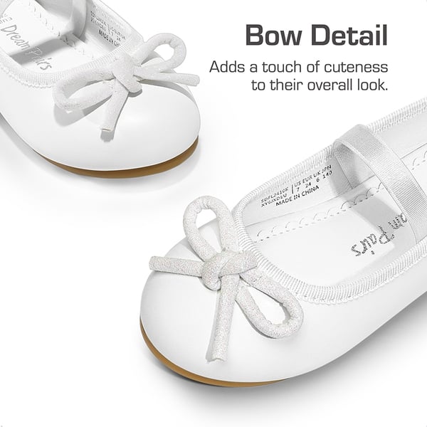 Dream Pairs Girls' Soft Non Slip Mary Jane Bow Flats