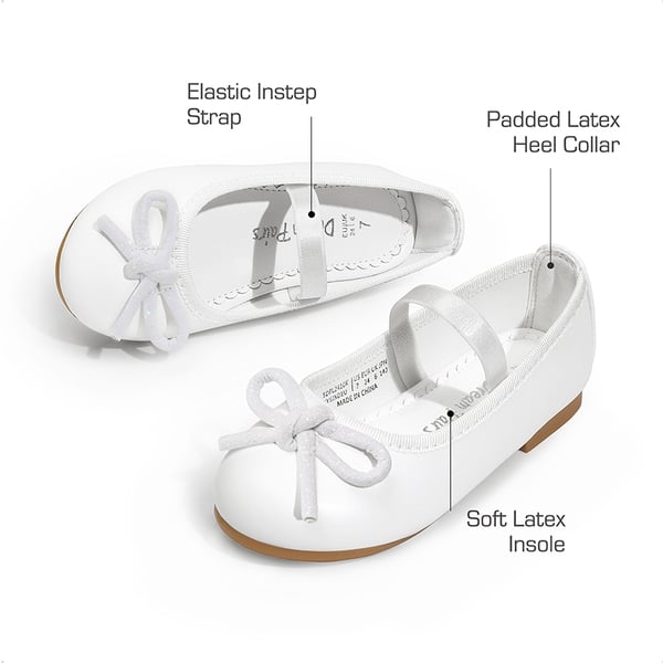 Dream Pairs Girls' Soft Non Slip Mary Jane Bow Flats