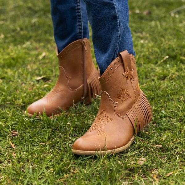 Dream Pairs Girls Star Pattern Western Cowgirl Boots