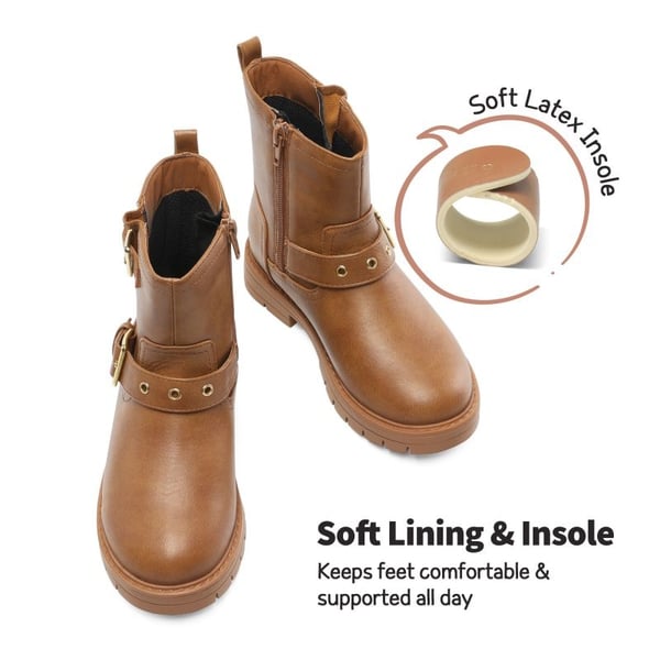 Dream Pairs Girls Water-Resistant Zipper Ankle Boots