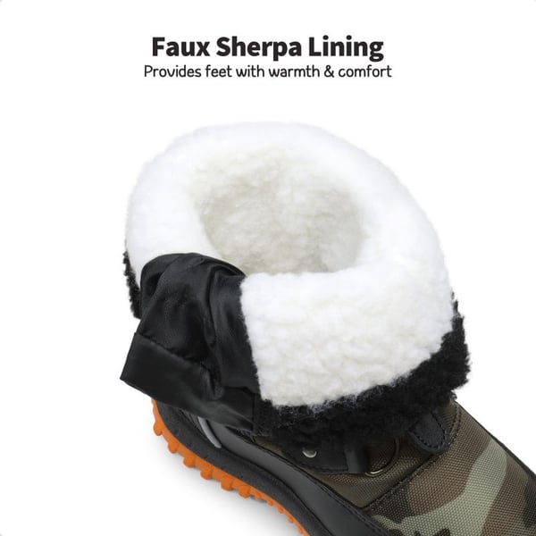 Dream Pairs Kids Camouflage Slip Resistant Snow Boots