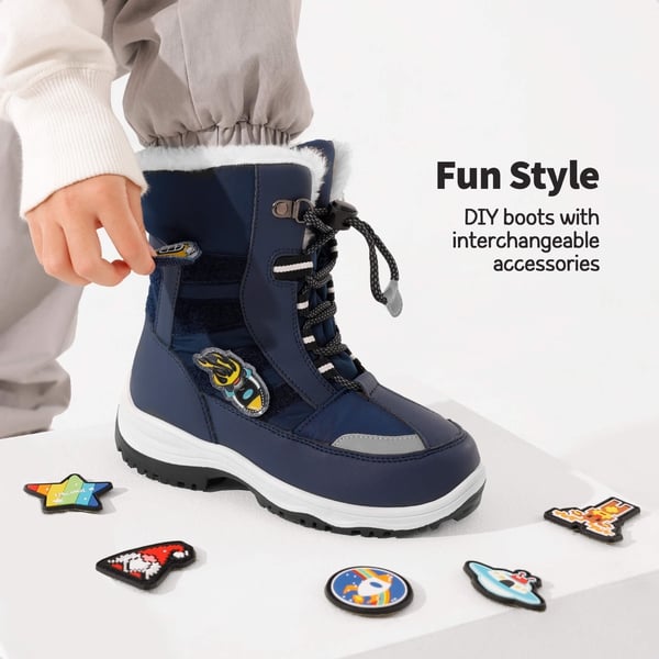 Dream Pairs Kids Interchangeable Non-Slip Snow Boots
