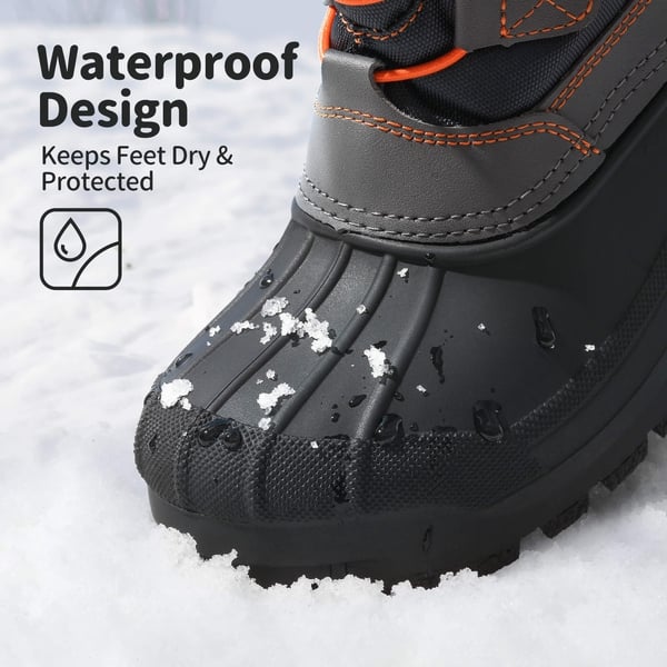 Dream Pairs Kids Waterproof Shell Bottom Snow Boots