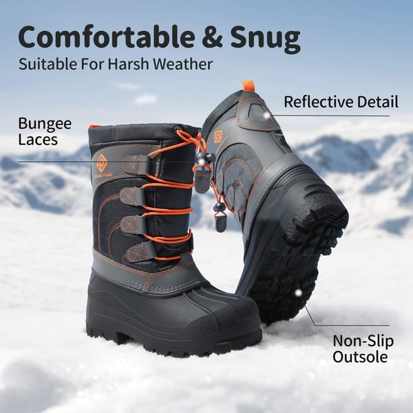 Dream Pairs Kids Waterproof Shell Bottom Snow Boots