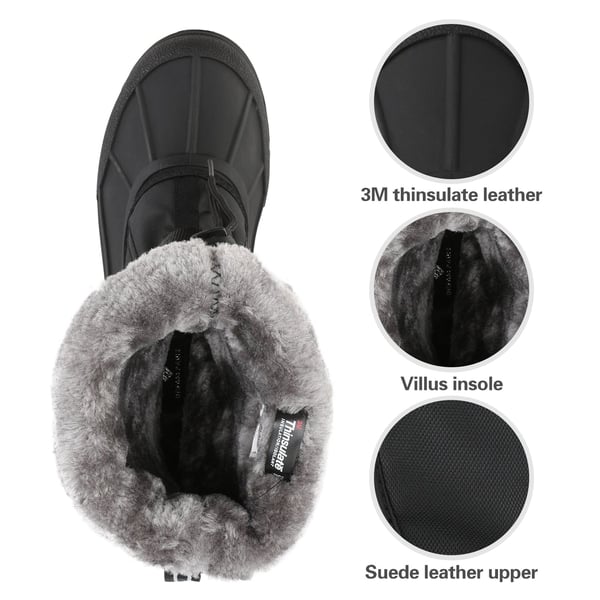 Dream Pairs Men's Slip-On Tall Insulated Snow Boots