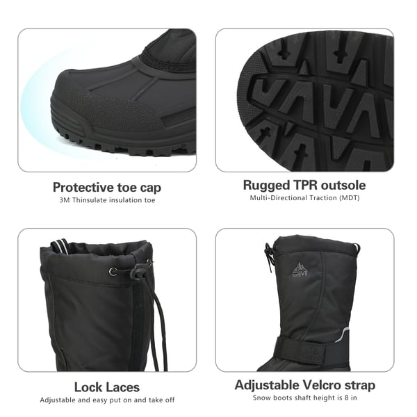 Dream Pairs Men's Slip-On Tall Insulated Snow Boots