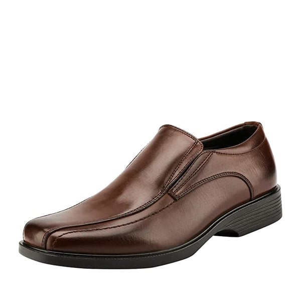 dream pairs Men's Square-Toe Slip-On PU Leather Loafers