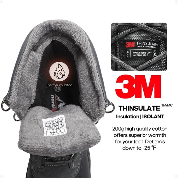 Dream Pairs Men's Waterproof Suede Insulated Snow Boots