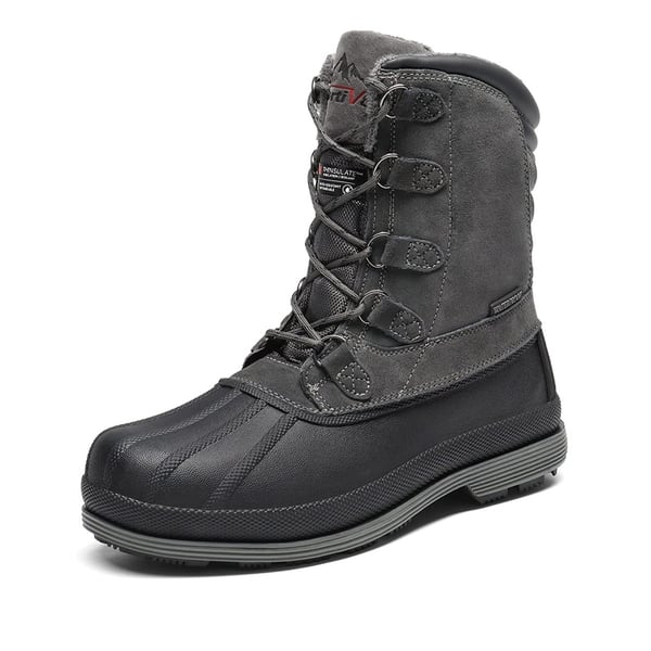 dream pairs Men's Waterproof Suede Insulated Snow Boots