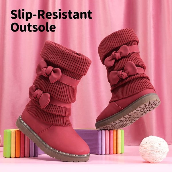 Dream Pairs Mid Calf Faux Fur Lined Girls Snow Boots