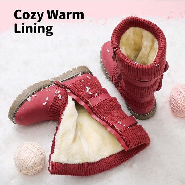 Dream Pairs Mid Calf Faux Fur Lined Girls Snow Boots