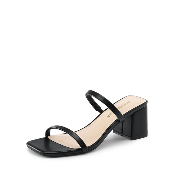 dream pairs Minimalist Thin-Strap Block Heel Sandals
