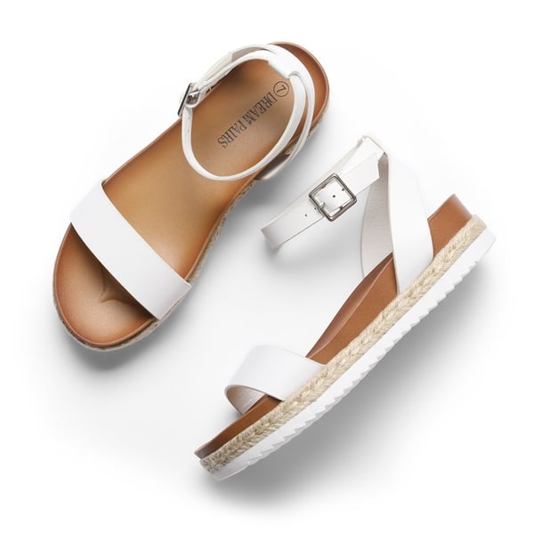 Dream Pairs Open Toe Ankle-Strap Espadrille Platform Sandals