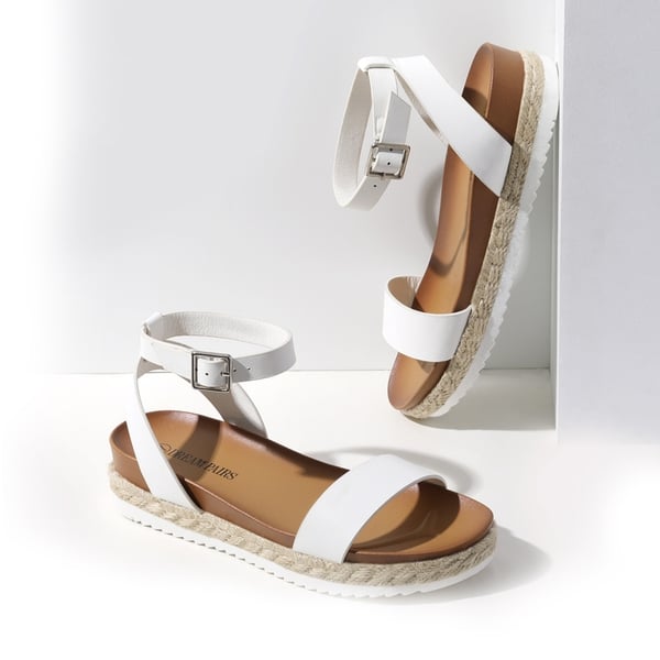 Dream Pairs Open Toe Ankle-Strap Espadrille Platform Sandals