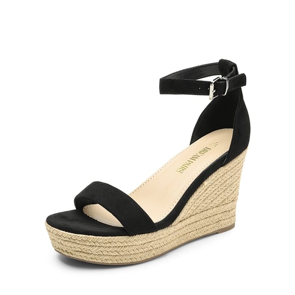 dream pairs Platform One Strap Espadrille Wedge Sandals
