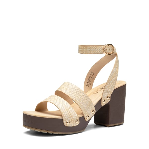 dream pairs Platform Wood Grain Pattern Heel Sandals