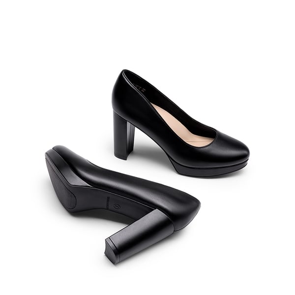 Dream Pairs Round-Toe Arch Support Block Heel Pumps