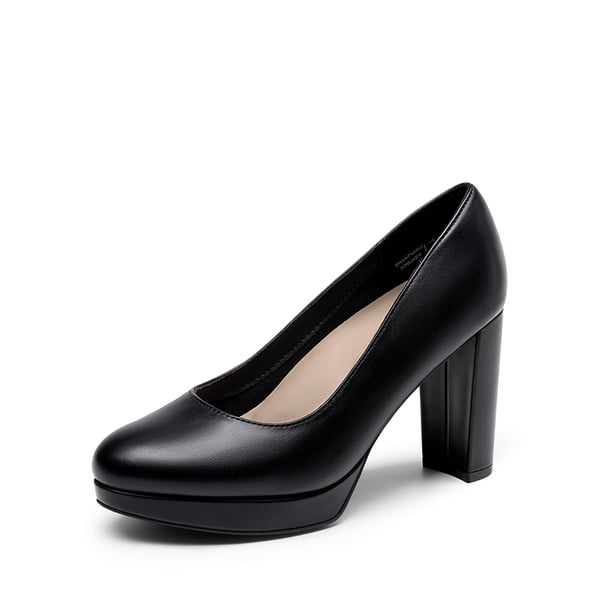 dream pairs Round-Toe Arch Support Block Heel Pumps