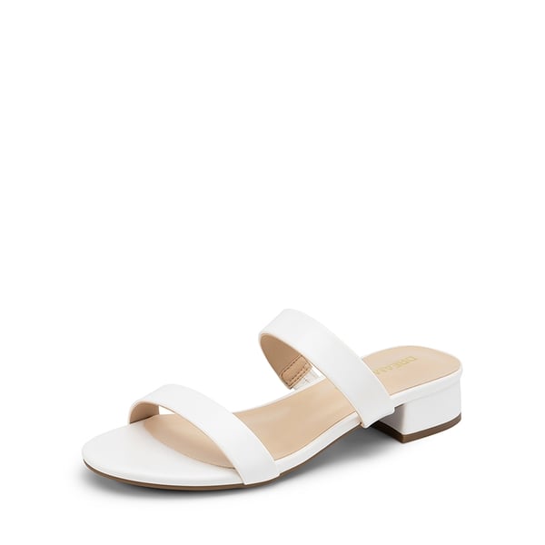 dream pairs Slip-On Strappy Low Block Heeled Sandals