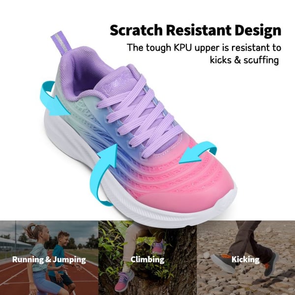 Dream Pairs [Sparkle Glitter] Kids Lace-up Running Sneakers