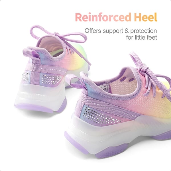 Dream Pairs [Sparkle Pop] Kids Jelly Sole Lightweight Slip-On Sneakers